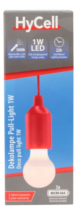 Lampa LED HyCell PL1W 25 lm 3xAAA czerwona