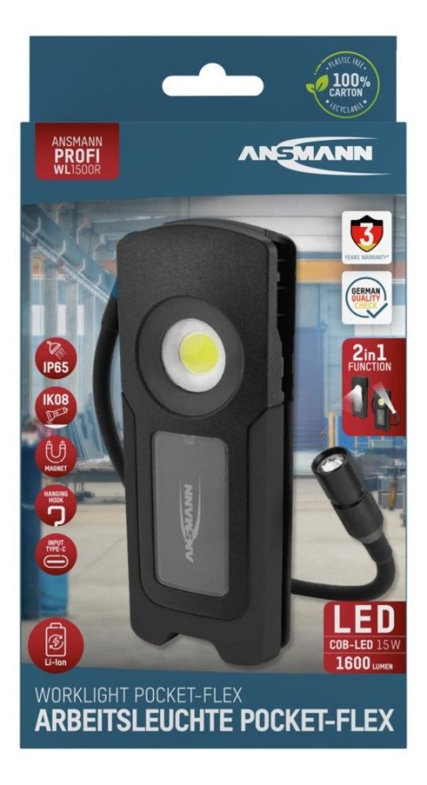 Lampa robocza LED Ansmann WL1500R 1600lm aku Lampa robocza LED Ansmann WL1500R 1600lm aku