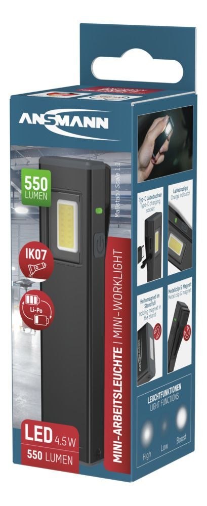 Lampa warsztatowa Ansmann miniBooster500lmaku Lampa warsztatowa Ansmann miniBooster500lmaku