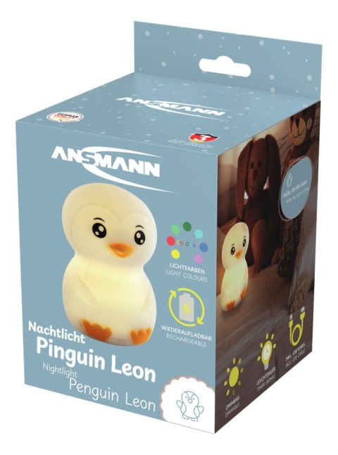 Lampka nocna Ansmann Pingwin Leon aku USBC Lampka nocna Ansmann Pingwin Leon aku USBC