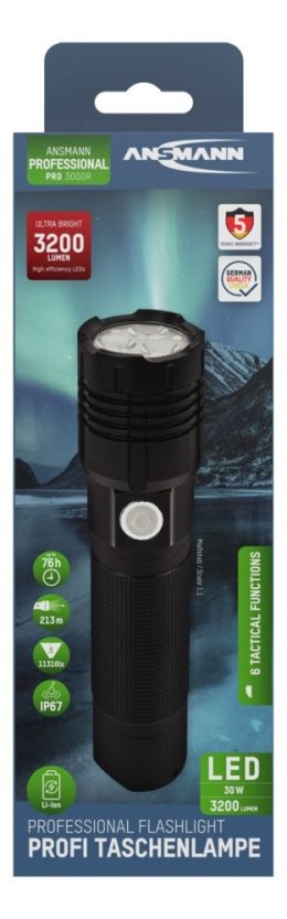 Latarka Ansmann LED Pro 3000R 3200 lm 26650