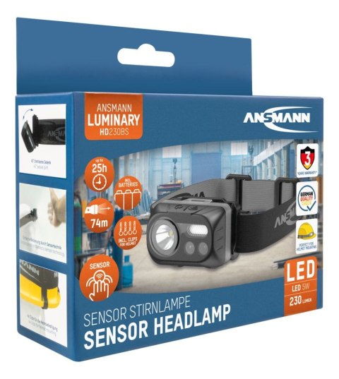 Latarka czołowa LED Ansmann HD230BS 230 lm 3xAAA Latarka czołowa LED Ansmann HD230BS 230 lm 3xAAA