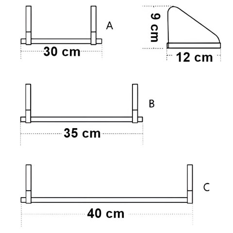 Zestaw 3 półek loft SIRIN craft Zestaw 3 półek loft SIRIN craft