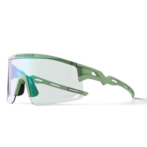 Okulary rowerowe fotochromowe z filtrem UV i wkładką korekcyjną - zielone Okulary rowerowe fotochromowe z filtrem UV i wkładką korekcyjną - zielone