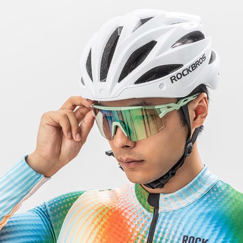 Okulary rowerowe polaryzacyjne z filtrem UV i wkładką korekcyjną - białe Okulary rowerowe polaryzacyjne z filtrem UV i wkładką korekcyjną - białe