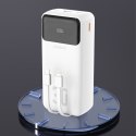 Powerbank 30000mAh z wbudowanymi kablami PD 22.5W - biały
