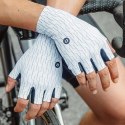 Rękawiczki rowerowe kolarskie szosowe rozmiar M - biało-czarne