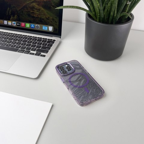 Etui ochronne na Samsung Galaxy S24 FE Glitter Case MagSafe - fioletowe z brokatem Etui ochronne na Samsung Galaxy S24 FE Glitter Case MagSafe - fioletowe z brokatem
