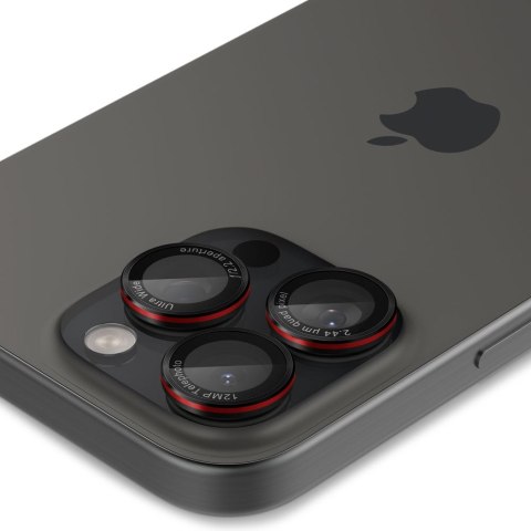 Szkło hartowane na aparat do iPhone 14 Pro/Pro Max/15 Pro/Pro Max/16 Pro/16 Pro Max - czarne z czerwoną obwódką Szkło hartowane na aparat do iPhone 14 Pro/Pro Max/15 Pro/Pro Max/16 Pro/16 Pro Max - czarne z czerwoną obwódką