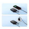 Powerbank 10000mAh z wbudowanym kablem 22.5 iPhone Lightning USB-C 0.25 cm - czarny