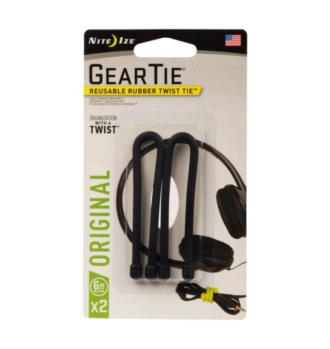 Elastyczna Opaska Nite Ize Gear Tie 6 2Pack BLACK Elastyczna Opaska Nite Ize Gear Tie 6 2Pack BLACK