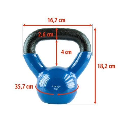 KNV06 KETTLEBELL POKRYTY WINYLEM 6.0 KG HMS KNV06 KETTLEBELL POKRYTY WINYLEM 6.0 KG HMS