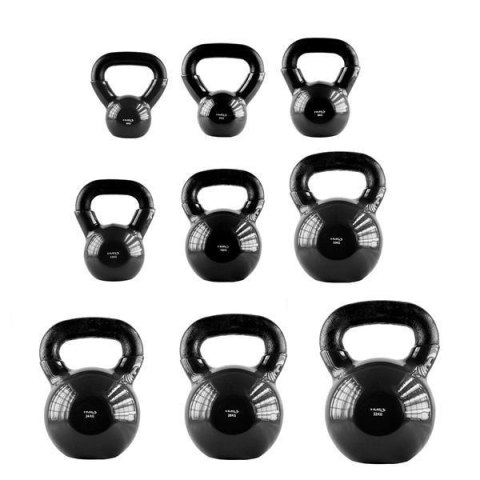 KNV16 BLACK KETTLEBELL ŻELIWNY POKRYTY WINYLEM HMS KNV16 BLACK KETTLEBELL ŻELIWNY POKRYTY WINYLEM HMS