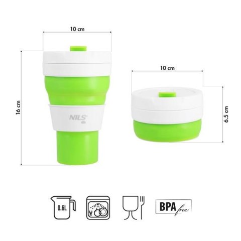 NC4103 KUBEK SILIKONOWY SKŁADANY 600ML JASNO ZIELONY NILS CAMP NC4103 KUBEK SILIKONOWY SKŁADANY 600ML JASNO ZIELONY NILS CAMP