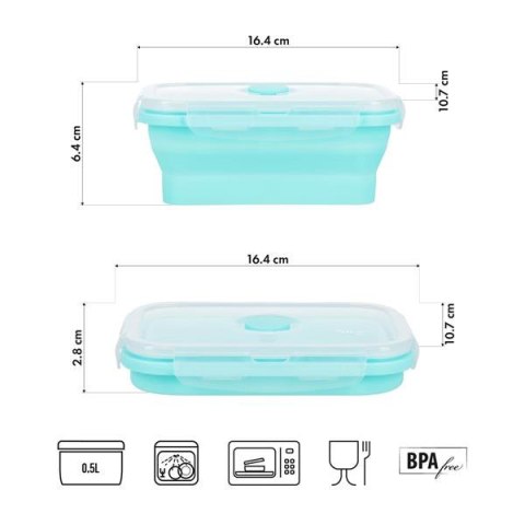 NC4105 POJEMNIK/LUNCH BOX SKŁADANY MIĘTOWY 500ML NILS CAMP NC4105 POJEMNIK/LUNCH BOX SKŁADANY MIĘTOWY 500ML NILS CAMP