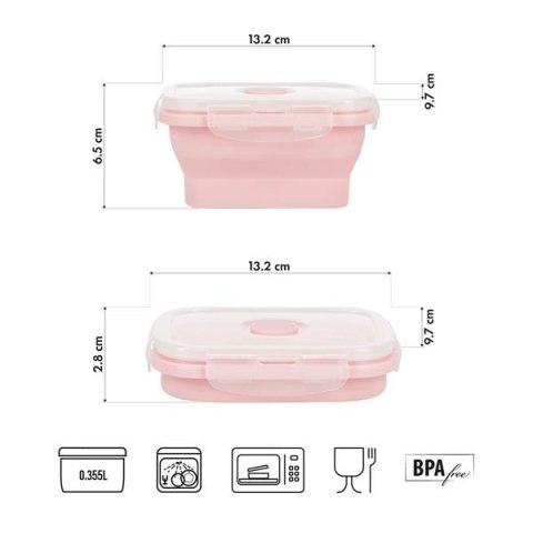 NC4105 POJEMNIK/LUNCH BOX SKŁADANY RÓŻOWY 355ML NILS CAMP NC4105 POJEMNIK/LUNCH BOX SKŁADANY RÓŻOWY 355ML NILS CAMP