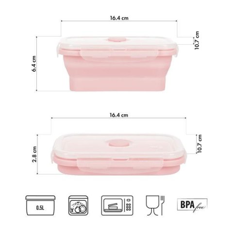 NC4105 POJEMNIK/LUNCH BOX SKŁADANY RÓŻOWY 500ML NILS CAMP NC4105 POJEMNIK/LUNCH BOX SKŁADANY RÓŻOWY 500ML NILS CAMP