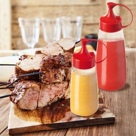 Butelka z dozownikiem i zatyczką / dyspenser pojemnik do sosów 525 ml Butelka z dozownikiem i zatyczką / dyspenser pojemnik do sosów 525 ml