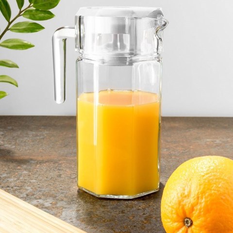 Dzbanek szklany do wody kompotu napojów lemoniady z uchwytem i pokrywką 1,5 l Dzbanek szklany do wody kompotu napojów lemoniady z uchwytem i pokrywką 1,5 l
