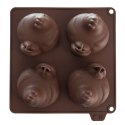 Forma do ciastek i pralin silikonowa brązowa kurka