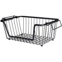 Koszyk na owoce i warzywa metalowy czarny loft 32x20x13,5 cm