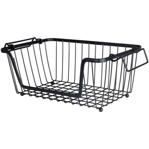 Koszyk na owoce i warzywa metalowy czarny loft 32x20x13,5 cm