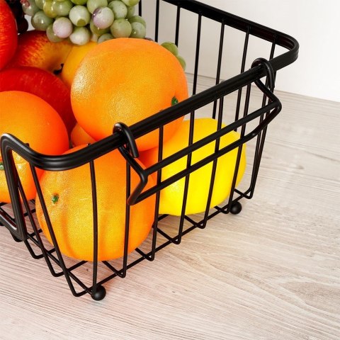 Koszyk na owoce i warzywa metalowy czarny loft 32x20x13,5 cm