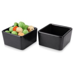 Miseczki miski do dipów na przekąski ceramiczna czarna zestaw 2 szt.