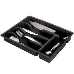 Organizer na sztućce przybory wkład do szuflady czarny 5 przegródek 36x25,5x6 cm