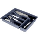 Organizer na sztućce przybory wkład do szuflady szary 5 przegródek 36x25,5x5,5 cm