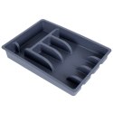 Organizer na sztućce przybory wkład do szuflady szary 5 przegródek 36x25,5x5,5 cm