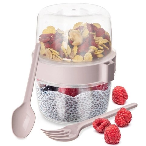 Pojemnik kubek na jogurt z łyżeczką lunchbox 370 ml Pojemnik kubek na jogurt z łyżeczką lunchbox 370 ml