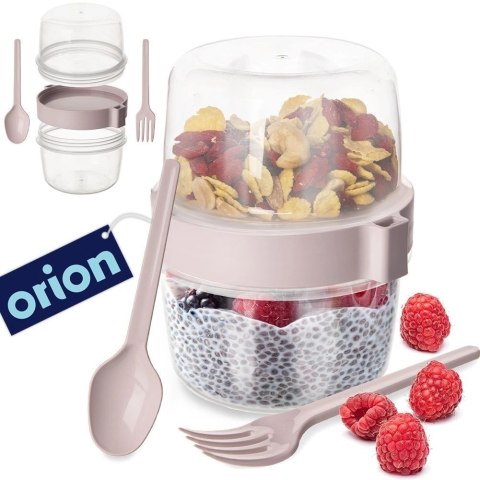 Pojemnik kubek na jogurt z łyżeczką lunchbox 370 ml Pojemnik kubek na jogurt z łyżeczką lunchbox 370 ml