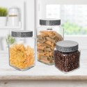 Pojemnik szklany kuchenny na produkty sypkie / słój zakręcany kwadratowy 1,5 l