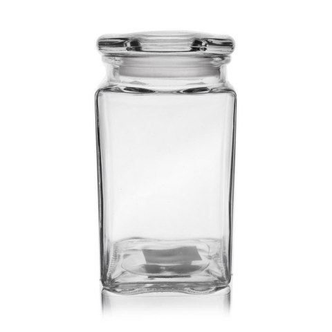 Pojemnik szklany kuchenny słój słoik kwadratowy z pokrywką 1,4 l retro Pojemnik szklany kuchenny słój słoik kwadratowy z pokrywką 1,4 l retro