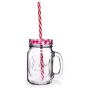 Słoik z uchem ze słomką kubek szklanka 450 ml