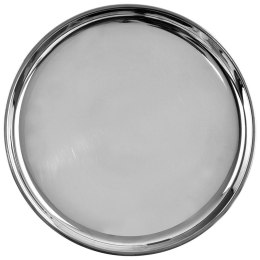 Stalowa taca do serwowania okrągła talerz na przekąski przystawki ciasteczka 28 cm