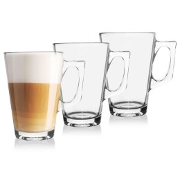 Szklanka z uchem do kawy herbaty napojów komplet szklanek zestaw 250 ml 3 sztuki
