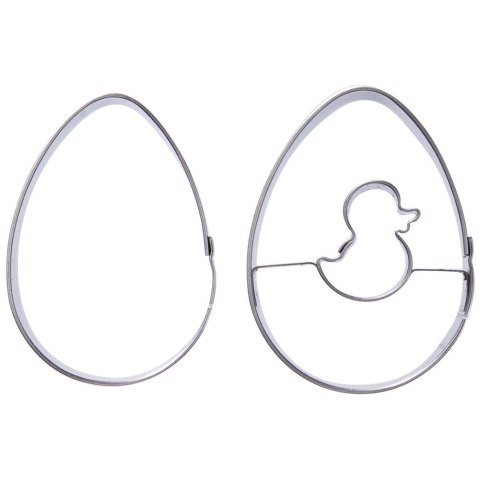 Wykrawacz cukierniczy stalowy / foremka do ciastek pierników jajko zestaw 2 szt.