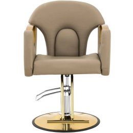 Fotel fryzjerski barberski z podnóżkiem BARTON - beżowy