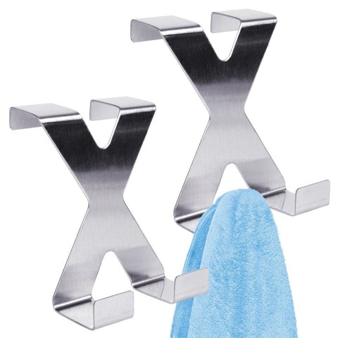 Haczyk stalowy do zawieszenia na drzwi szufladę kabinę wieszak podwójny 2 sztuki