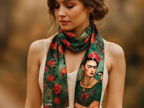 Szal - Inspirowany malarstwem F. Kahlo (CARMANI) Szal - Inspirowany malarstwem F. Kahlo (CARMANI)