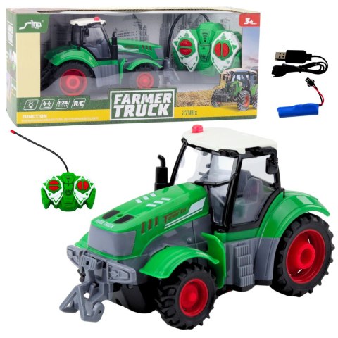 Ciągnik Traktor Rolniczy Zdalnie Sterowany RC Zielony 1:24 Ciągnik Traktor Rolniczy Zdalnie Sterowany RC Zielony 1:24