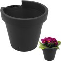 Doniczka rynnowa donica wisząca na rynnę zewnętrzna ogrodowa czarna 24 cm