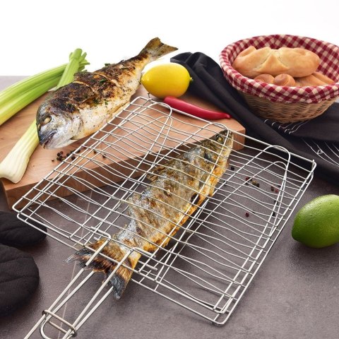Ruszt do grillowania ryby metalowy 28x55,5 cm Ruszt do grillowania ryby metalowy 28x55,5 cm