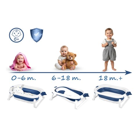 Wanienka składana dla dzieci, niemowląt z wkładką Ricokids RK-286 biało-niebieska Wanienka składana dla dzieci, niemowląt z wkładką Ricokids RK-286 biało-niebieska