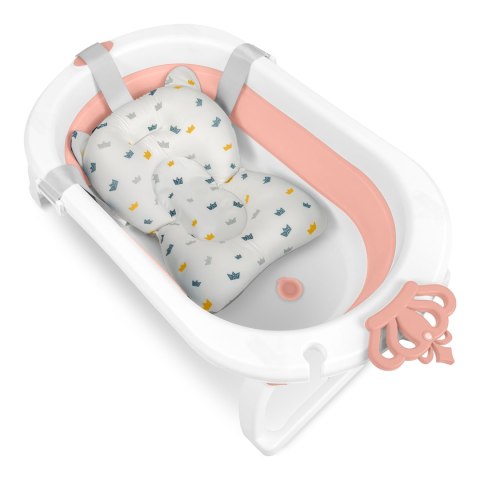 Wanienka składana dla dzieci, niemowląt z wkładką Ricokids RK-286 biało-różowa Wanienka składana dla dzieci, niemowląt z wkładką Ricokids RK-286 biało-różowa