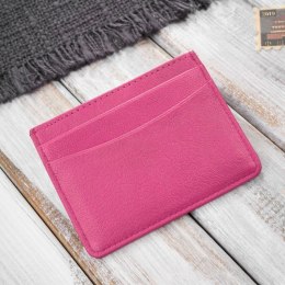 Etui na karty i wizytówki skórzane minimalistyczne praktyczne etui różowe Paolo Peruzzi T-151-PI