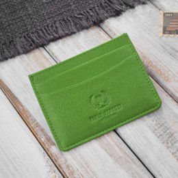 Etui na karty i wizytówki skórzane minimalistyczne praktyczne etui zielone Paolo Peruzzi T-151-GR