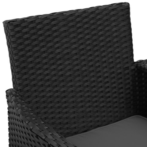Ławka ogrodowa z technorattanu sofa CORDOBA czarna z szarymi poduszkami Ławka ogrodowa z technorattanu sofa CORDOBA czarna z szarymi poduszkami
